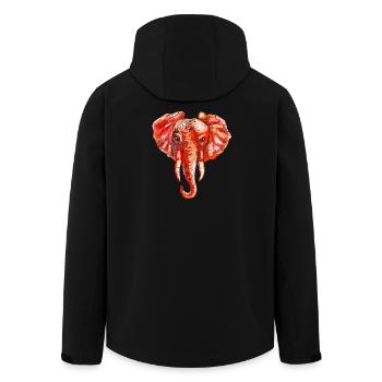 Elefant - Recycelte Männer Softshell-Jacke von Stanley/Stella - Schwarz - Hinten - AI Model Male 185 light (185cm)