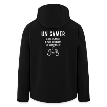 gamer anniversaire - Veste softshell homme en polyester recyclé Stanley/Stella - noir - Dos - AI Model Male 185 light (185cm)