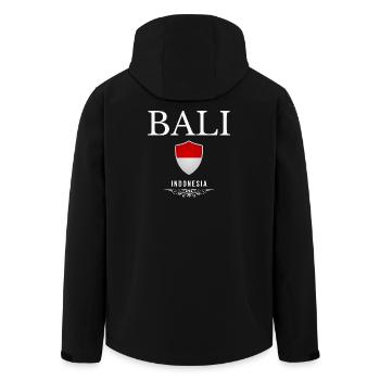 Bali Indonesia, minimalistisches, elegantes Design - Recycelte Männer Softshell-Jacke von Stanley/Stella - Schwarz - Hinten - AI Model Male 185 light (185cm)