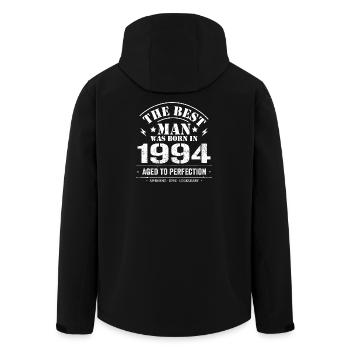 Né(e) en 1994 Anniversaire 1994 - 31 ans Rétro - Veste softshell homme en polyester recyclé Stanley/Stella - noir - Dos - AI Model Male 185 light (185cm)