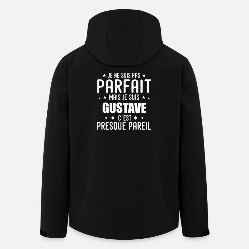 Gustave : authentique, imparfait, top, perfection - Veste softshell homme en polyester recyclé Stanley/Stella - noir