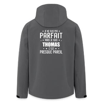 Thomas : authentique, imparfait, top, perfection - Veste softshell homme en polyester recyclé Stanley/Stella - charbon - Dos - AI Model Male 185 light (185cm)