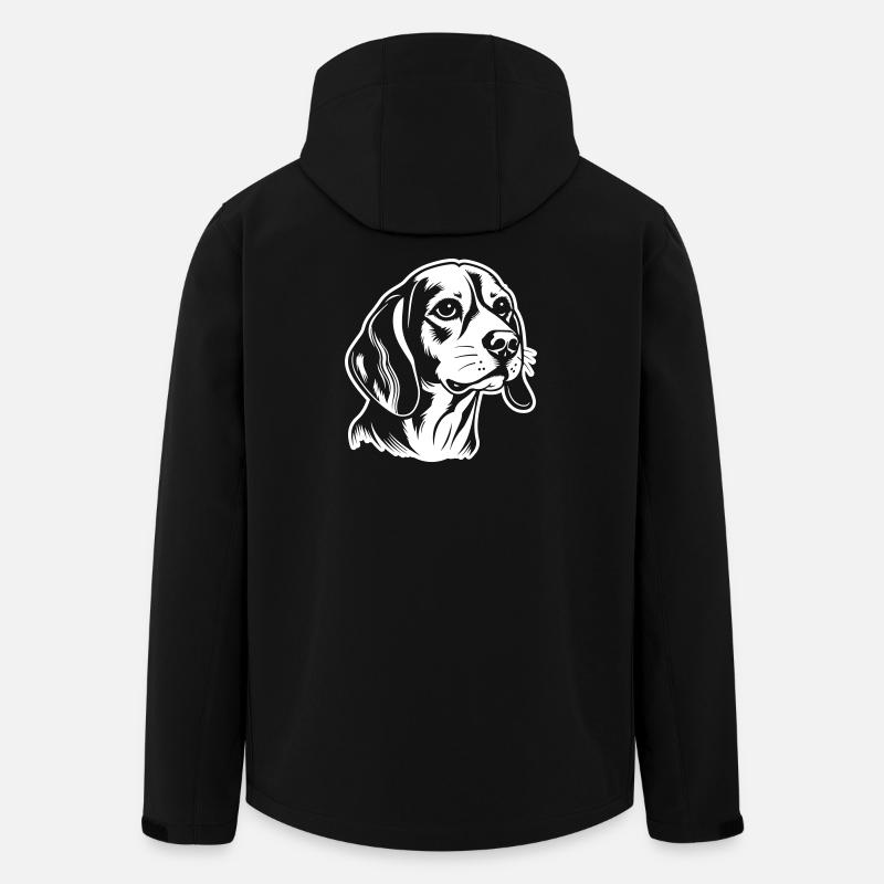 Beagle Hund Kopf - Recycelte Männer Softshell-Jacke von Stanley/Stella - Schwarz