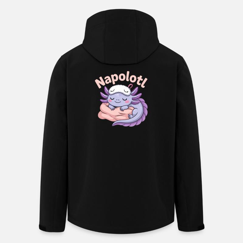 Napolotl Sleeping Axolotl Kawaii - Men’s Recycled Softshell Jacket by Stanley/Stella - black