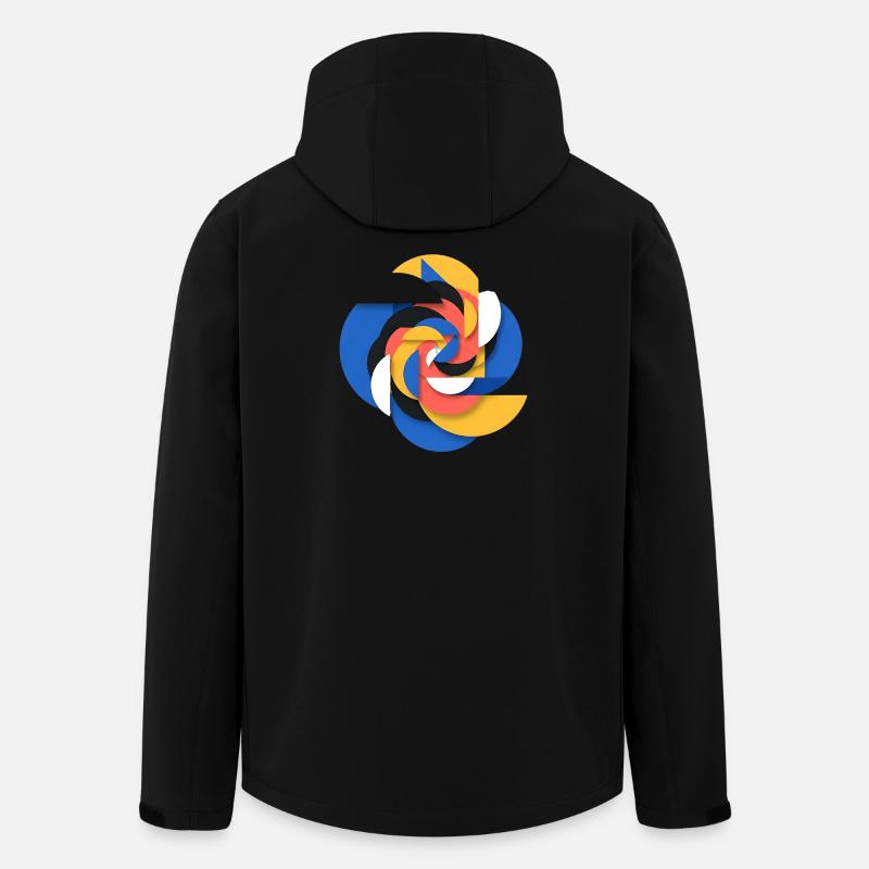 Abstract Geometric - Men’s Recycled Softshell Jacket by Stanley/Stella - black