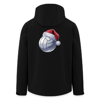  Volleyball Mit Weihnachtsmannmütze Weihnachten - Recycelte Männer Softshell-Jacke von Stanley/Stella - Schwarz - Hinten - AI Model Male 185 light (185cm)