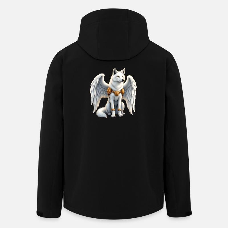 Loup aux ailes célestes - Veste softshell homme en polyester recyclé Stanley/Stella - noir