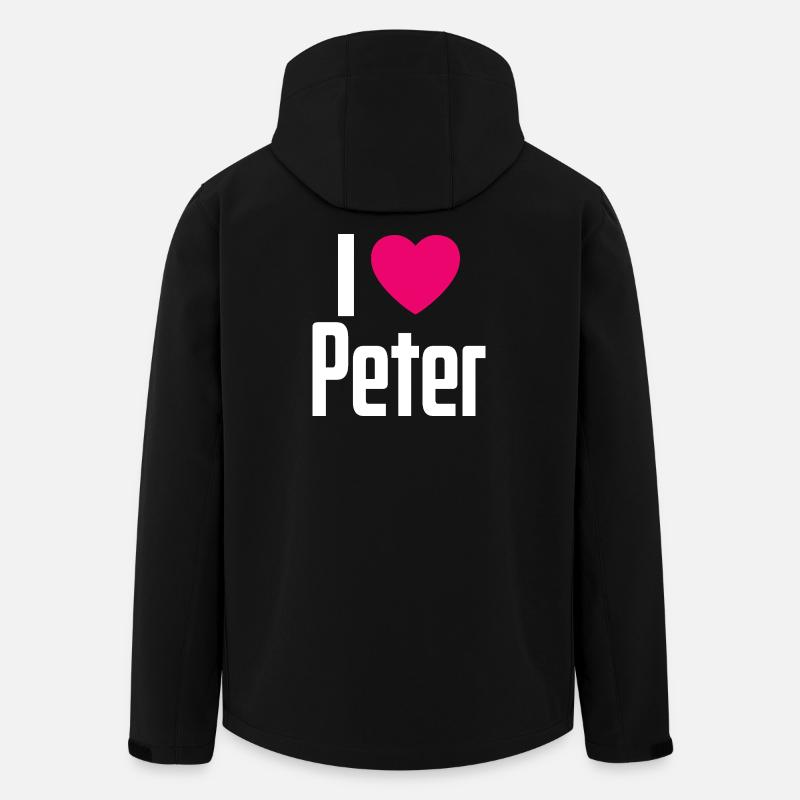 J’aime Peter Pink Heart J’aime Peter - Veste softshell homme en polyester recyclé Stanley/Stella - noir