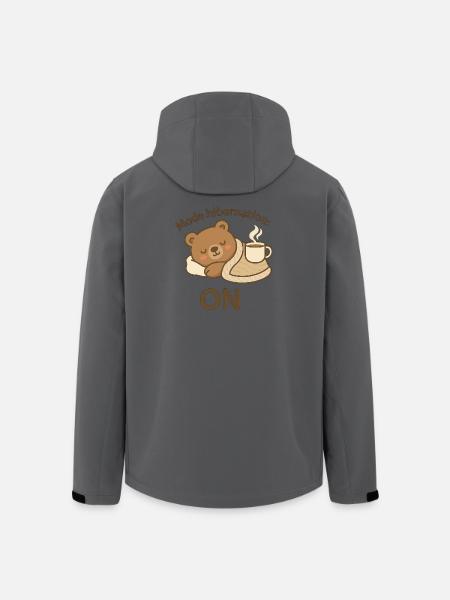 Hibernate Mode: ON – Cozy Winter Bear - Men’s Recycled Softshell Jacket by Stanley/Stella - black