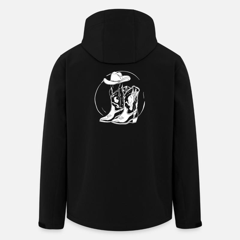 Western Lineart Boots Hut - Recycelte Männer Softshell-Jacke von Stanley/Stella - Schwarz