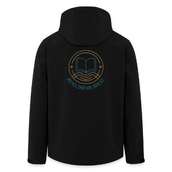 Read. Dream. Try again. - Men’s Recycled Softshell Jacket by Stanley/Stella - black - Back - AI Model Male 185 light (185cm)
