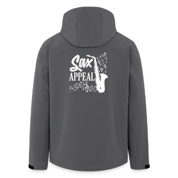 Sax Appeal Saxophone Saxophonist Sheet Music - Men’s Recycled Softshell Jacket by Stanley/Stella - black - Back - AI Model Male 185 light (185cm)