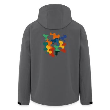 Abstrakte bunte Formen in modernem Design - Recycelte Männer Softshell-Jacke von Stanley/Stella - Schwarz - Hinten - AI Model Male 185 light (185cm)