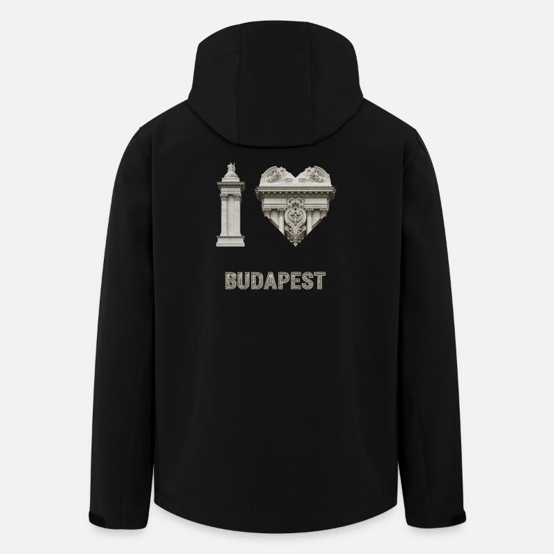 J’adore Budapest – Architecture classique - Veste softshell homme en polyester recyclé Stanley/Stella - noir
