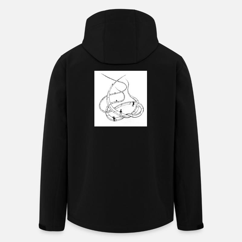 Multi-layered looping paths - Men’s Recycled Softshell Jacket by Stanley/Stella - black