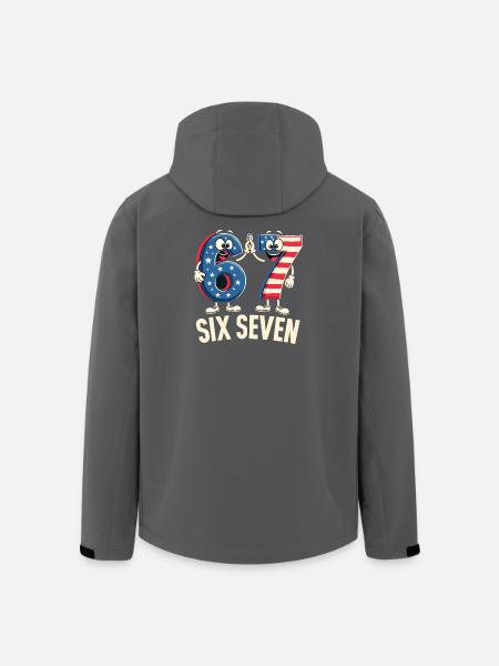 US Flag 67 Memes Six Seven - Men’s Recycled Softshell Jacket by Stanley/Stella - black