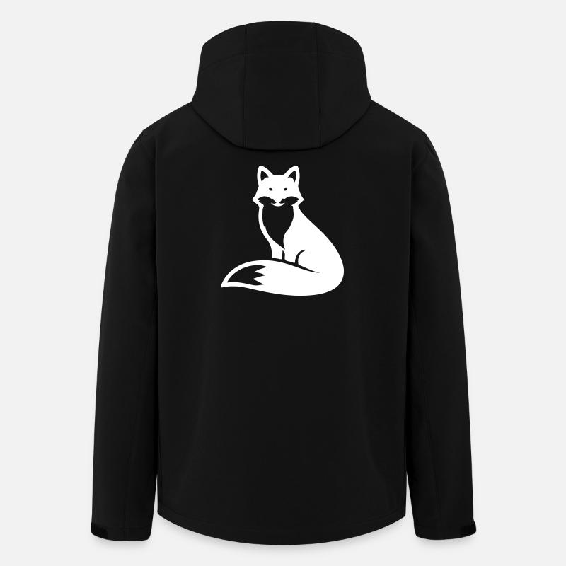 Silhouette d’animal renard - Veste softshell homme en polyester recyclé Stanley/Stella - noir