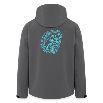 Vecteur de contour de la pêche au poisson carpe néon - Veste softshell homme en polyester recyclé Stanley/Stella - charbon - Dos - AI Model Male 185 light (185cm)