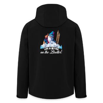 Ski, Skifahren, Life is better on the Bretter - Recycelte Männer Softshell-Jacke von Stanley/Stella - Schwarz - Hinten - AI Model Male 185 light (185cm)