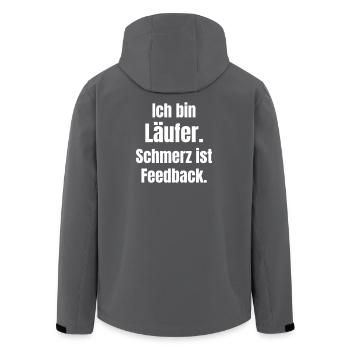 Ich bin Läufer – Schmerz ist Feedback - Recycelte Männer Softshell-Jacke von Stanley/Stella - Anthrazit - Hinten - AI Model Male 185 light (185cm)