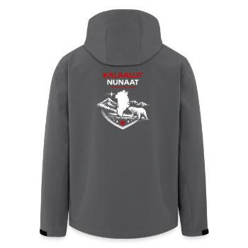 Kalaallit Nunaat - Greenland Nature & Protest Motif - Men’s Recycled Softshell Jacket by Stanley/Stella - anthracite - Back - AI Model Male 185 light (185cm)