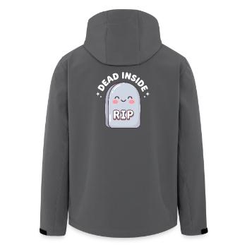 Niedliches RIP Grabstein-Design - Recycelte Männer Softshell-Jacke von Stanley/Stella - Anthrazit - Hinten - AI Model Male 185 light (185cm)