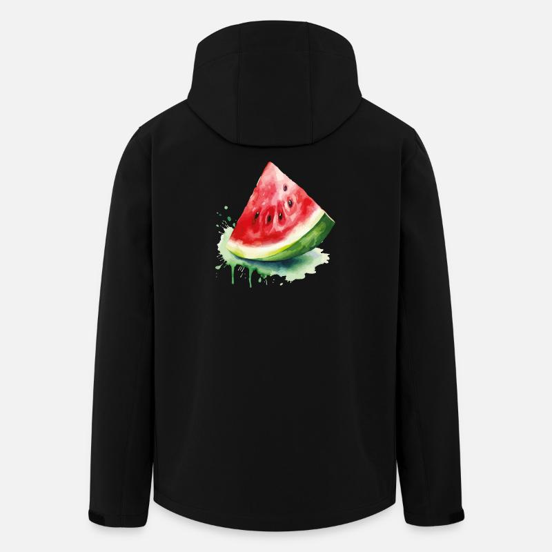 Éclaboussure d’aquarelle pastèque - Veste softshell homme en polyester recyclé Stanley/Stella - noir
