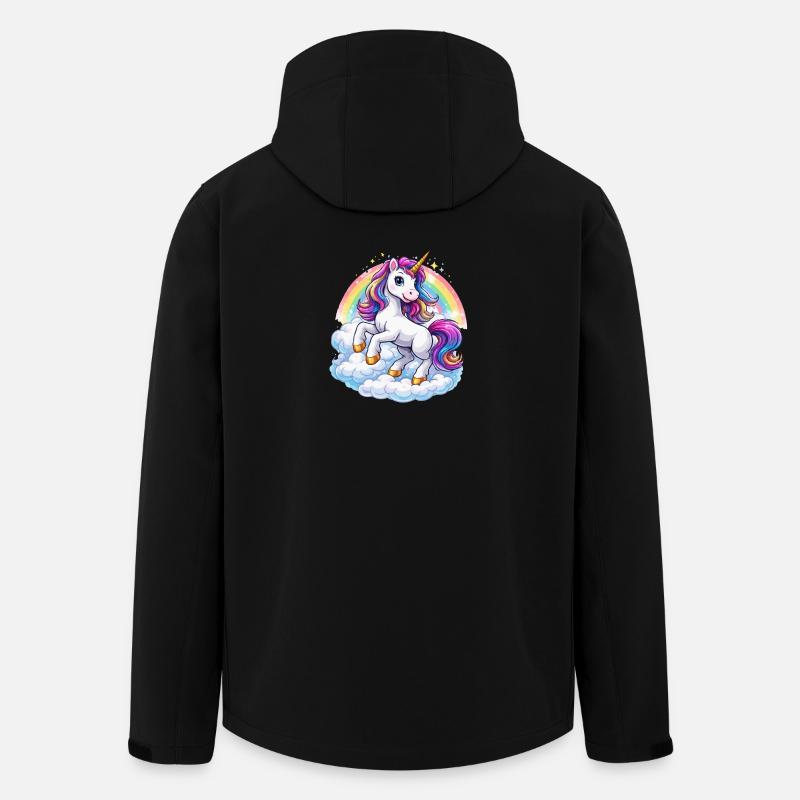 Regenbogen-Einhorn über Wolken - Recycelte Männer Softshell-Jacke von Stanley/Stella - Schwarz