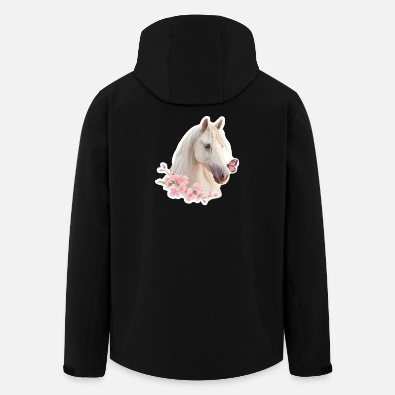 Cheval avec papillon - Veste softshell homme en polyester recyclé Stanley/Stella - noir