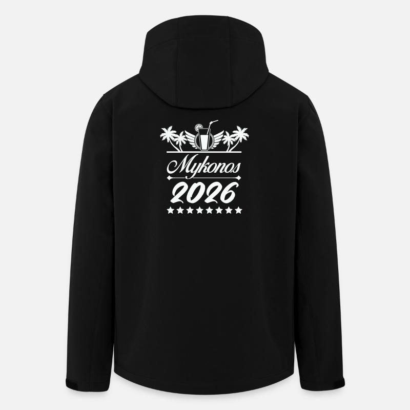 Mykonos 2026 Beach Logo - Men’s Recycled Softshell Jacket by Stanley/Stella - black
