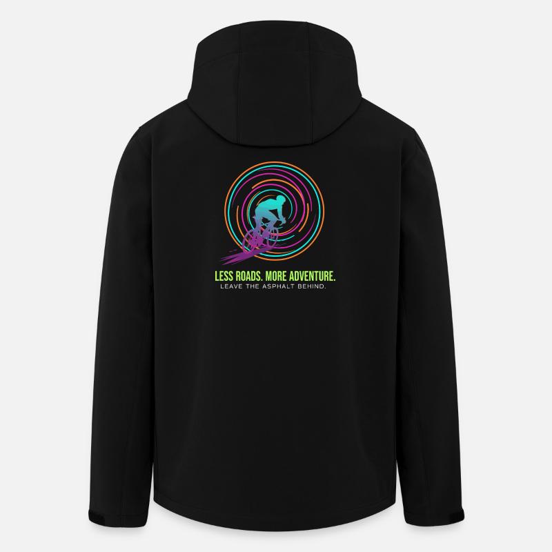 Cycling Adventure: Neon Spiral - Men’s Recycled Softshell Jacket by Stanley/Stella - black