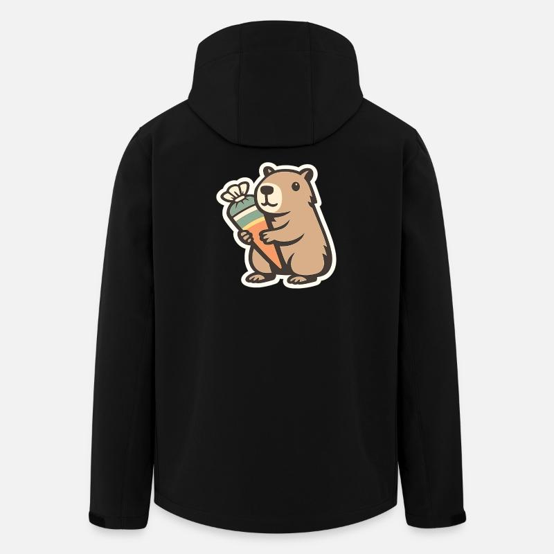 Capybara Schulkind – 1. Klasse - Recycelte Männer Softshell-Jacke von Stanley/Stella - Schwarz