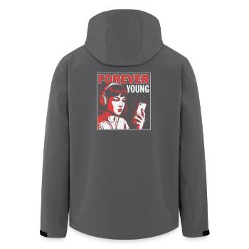 Forever Young, Lustiges Millennials Fun Shirt, Bag - Recycelte Männer Softshell-Jacke von Stanley/Stella - Anthrazit - Hinten - AI Model Male 185 light (185cm)
