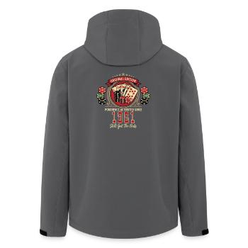 T-shirt Poker anniversaire 1961, Poker Legend Shirt - Veste softshell homme en polyester recyclé Stanley/Stella - charbon - Dos - AI Model Male 185 light (185cm)