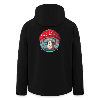 Champignon rouge - Champignon Porte-Sang - Champignon Porte-Chance - Veste softshell homme en polyester recyclé Stanley/Stella - noir - Dos - AI Model Male 185 light (185cm)