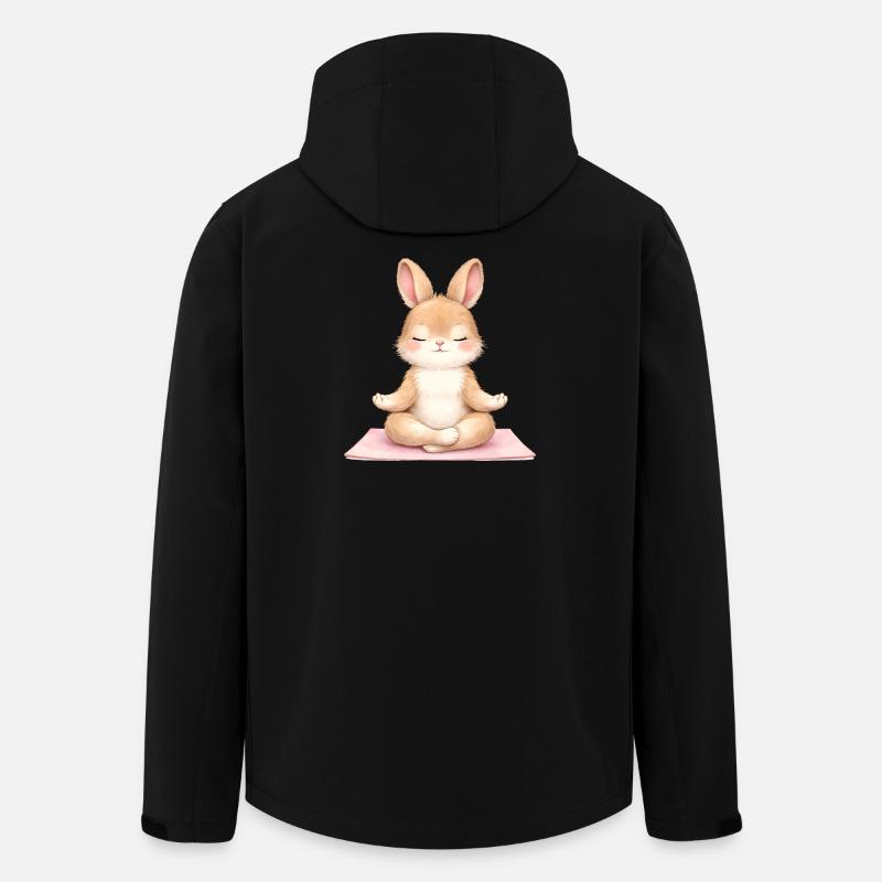 Meditating Bunny in Yoga Description - Men’s Recycled Softshell Jacket by Stanley/Stella - black