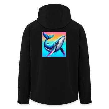 whale - Men’s Recycled Softshell Jacket by Stanley/Stella - black - Back - AI Model Male 185 light (185cm)