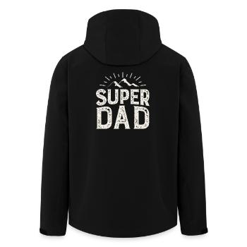 Super Dad Mountain Adventure - Men’s Recycled Softshell Jacket by Stanley/Stella - black - Back - AI Model Male 185 light (185cm)