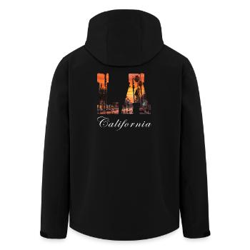  Los Angeles California - Men’s Recycled Softshell Jacket by Stanley/Stella - black - Back - AI Model Male 185 light (185cm)