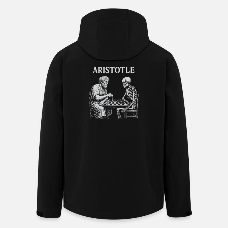 Aristoteles spielt mit Skelettschach - Recycelte Männer Softshell-Jacke von Stanley/Stella - Schwarz