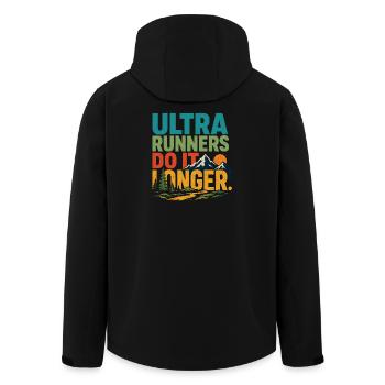 Ultraläufer machen es länger - Recycelte Männer Softshell-Jacke von Stanley/Stella - Schwarz - Hinten - AI Model Male 185 light (185cm)