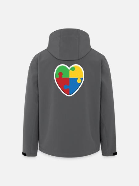 Autism Heart Puzzle - Men’s Recycled Softshell Jacket by Stanley/Stella - black