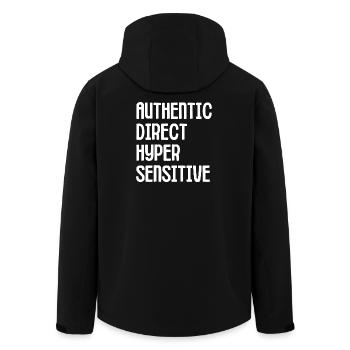 Direct statement about your superpower - Men’s Recycled Softshell Jacket by Stanley/Stella - black - Back - AI Model Male 185 light (185cm)