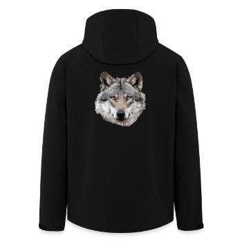 Wolf (grau) - Recycelte Männer Softshell-Jacke von Stanley/Stella - Schwarz - Hinten - AI Model Male 185 light (185cm)