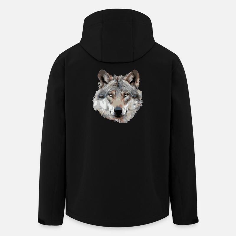Wolf (grau) - Recycelte Männer Softshell-Jacke von Stanley/Stella - Schwarz