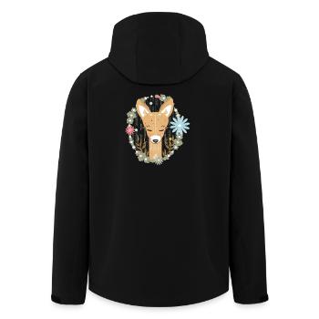 A deer in the forest - Men’s Recycled Softshell Jacket by Stanley/Stella - black - Back - AI Model Male 185 light (185cm)
