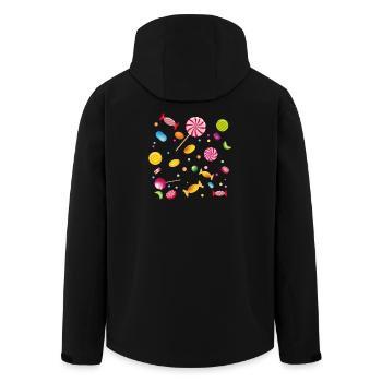 Eine Menge Süßigkeiten,Bonbons,Lollis und Kaugummi - Recycelte Männer Softshell-Jacke von Stanley/Stella - Schwarz - Hinten - AI Model Male 185 light (185cm)