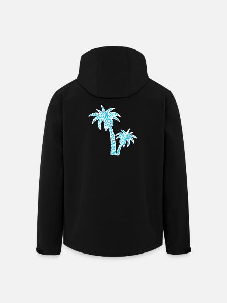 Tropic Wave Abstract Palm Design - Men’s Recycled Softshell Jacket by Stanley/Stella - black