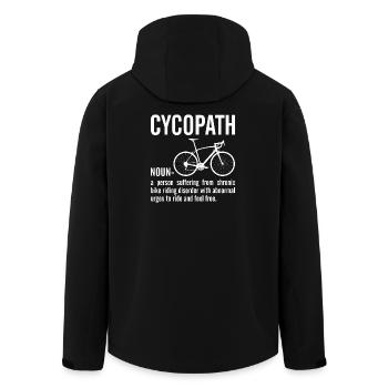 Cyclopath Bicycle Bold Quote Tee - Recycelte Männer Softshell-Jacke von Stanley/Stella - Schwarz - Hinten - AI Model Male 185 light (185cm)