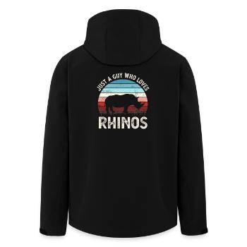 Rhino rhinoceros - Men’s Recycled Softshell Jacket by Stanley/Stella - black - Back - AI Model Male 185 light (185cm)